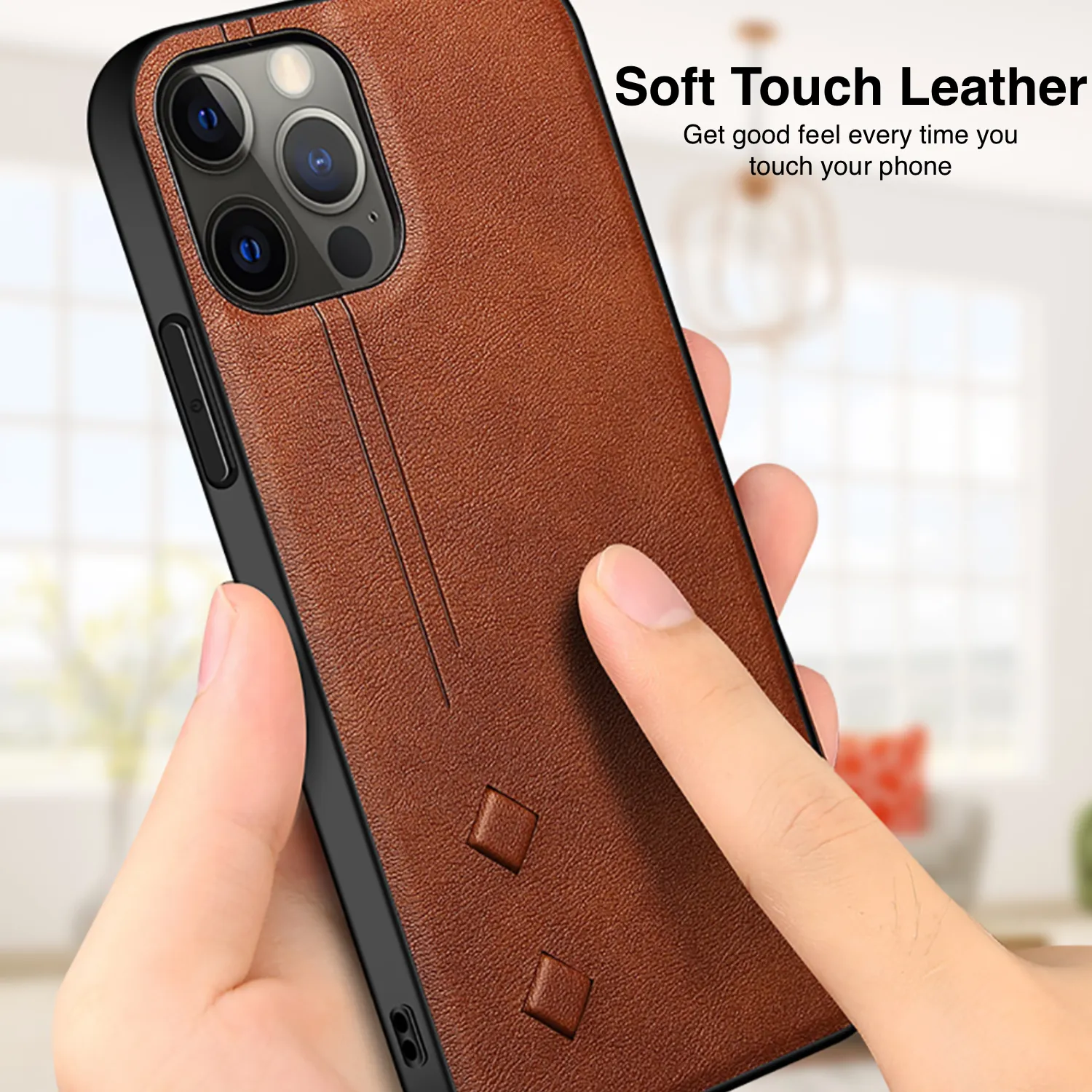 Leather case for iPhone Series with soft touch leather