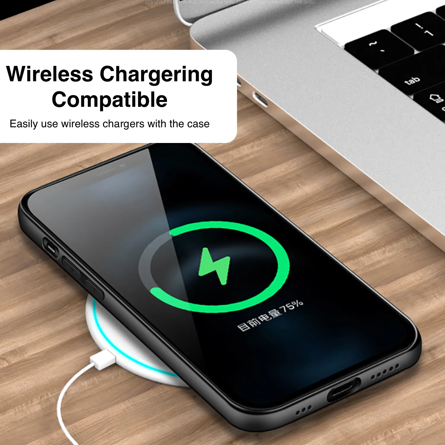 Leather case for iPhone Series with wireless charging support