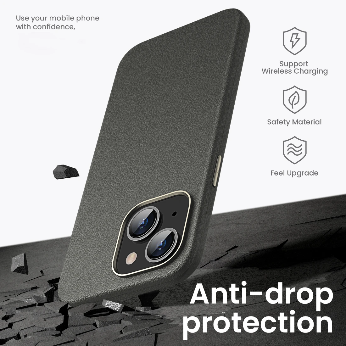 magit skin magsafe leather case with drop protection