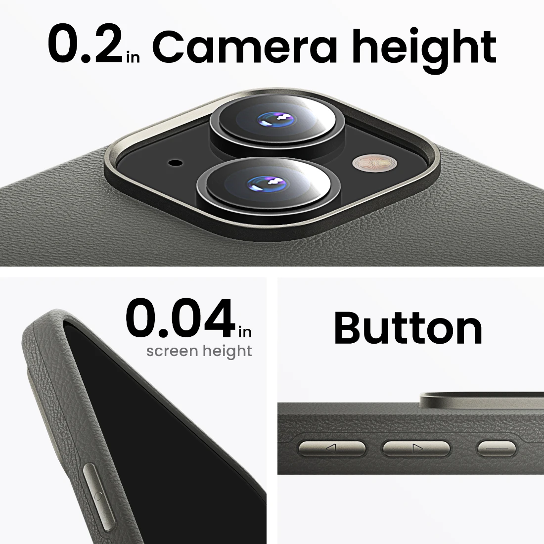 captese premium leather case for iPhone 14 13 with raised edges